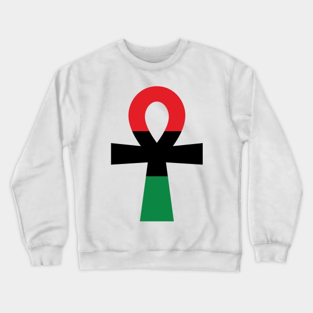 Red, Black & Green Ankh Crewneck Sweatshirt by forgottentongues